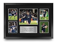 HWC Trading FR A3 Lionel Messi PSG Gifts gedrucktes signiertes Autogrammbild für Fußballfans und Fans, A3, gerahmt