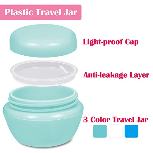 image for Selizo Travel Bottles Containers Silicone and Plastic Cream Jars with 