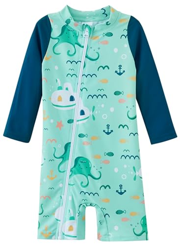 Image of UMELOK Baby Boy Swimsuit UPF 50+ Sun Protection Rash Guard Swimwear