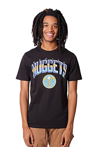 Ultra Game -NBA Denver Nuggets Mens Arched Plexi Short Sleeve Tee Shirt, Black, Medium