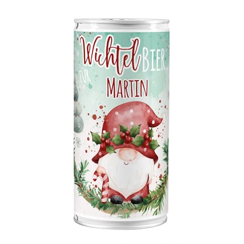 Lustapotheke® XXL Weihnachtsbier personalisiert mit Name – 1 L Bierdose mit Wichtelmotiv – Wichtelgeschenk für Männer