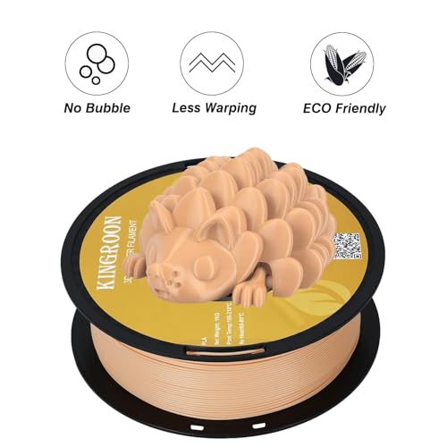 Image of Kingroon PLA 3D Printer Filament,10 Rolls, Dimensional Accuracy + /- 0.03 mm, 10kg Spool(22lbs),1.75 mm,Skin