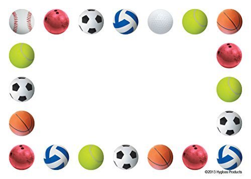 Hygloss Products Sports Balls Self Adhesive Kids Name Tags â€“ 3.5 x 2.5 Inch, 36 Pack