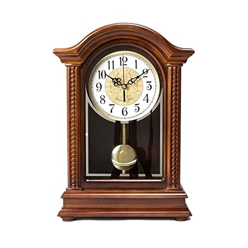 CAOJLjiaxiang-2012 Reloj creativo grande vintage con informes de horas, reloj europeo de madera para escritorio, chimenea, reloj decorativo