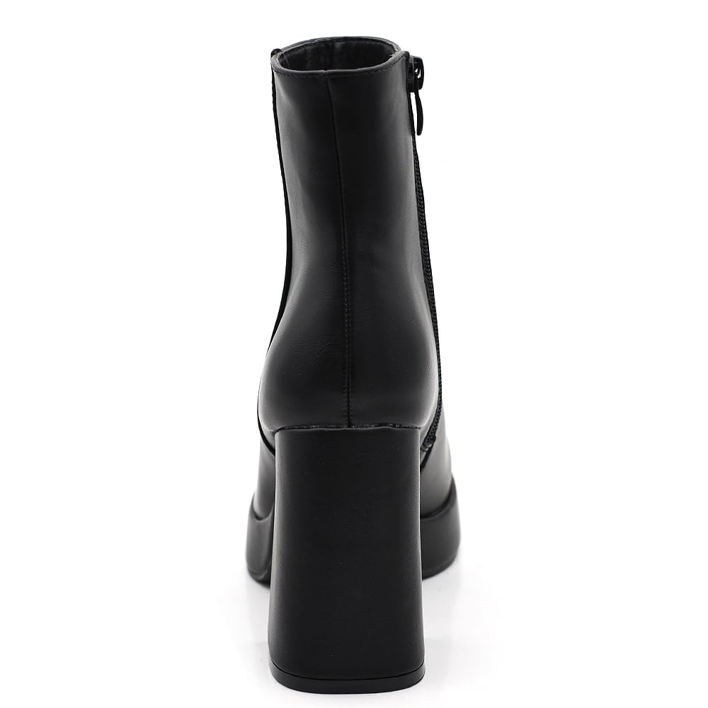 IF Fahion Scarpe Da Donna Tronchetti Stivali Stivaletti Zip Zeppa Platform XG106