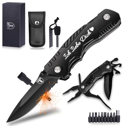Weihnachtsgeschenke Multitool Taschenmesser für Männer 21 in 1, Jahrestag Geburtstagsgeschenk für Ihn Papa Partner Ehemann, Multifunktionsmesser...
