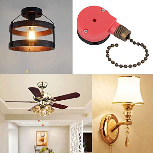 Image of ZE-208s Ceiling Fan Switch, 3 Speed 4 Wire E89885 Pull Chain Switch Appliances Speed Control Ceiling Fan Replacement Part (Bronze Chain)