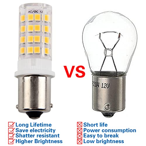 Hryspn Ba15S Single Contact Base 12V Ac/Dc 1156 1141 S8 Sc Led Light Bulb 5 Watt Warm White 3000K For Outdoor Landscape Lighting Path Lighting Deck Lighting (Pack Of 4) #TOP2