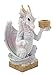 Produktbild Figur Drache, Kerzenhalter weißer Drache, Regenbogendrache, Gothik 16cm