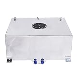 20 Gallon Fuel Cell Aluminum Fuel Tank 80L Universal Racing Street Drift Strip Fuel Gas Tank with Level Sensor - Silver