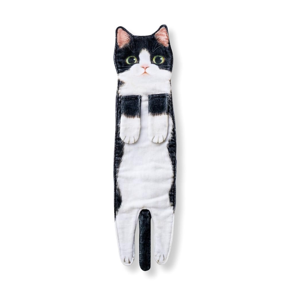 Toallas de mano con forma de divertidas para cuarto de baño, cocina, decoración de gatos, toallas de colgar, súper absorbentes, suaves y duraderas, A+B