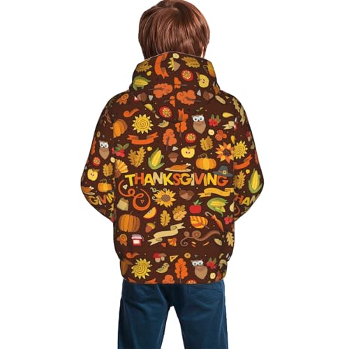 Thanksgiving Autumn Kid Hoodies Boys Sweatshirts Girls Pullover with Pocket4