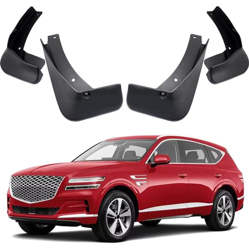 Image of Mud Flaps Splash Guards Compatible with Genesis GV80 2021-2026 | Not for GV80 Coupe, Front Rear Mud Guards Set of 4, Black