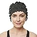 BEEMO Floral Petal Ladies Bathing Swim Cap - Black