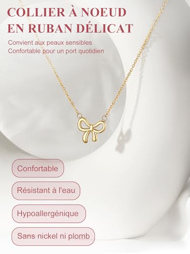 Bijou cadeau Noël original avec boîte : collier nœud papillon
