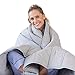 LUNA Weighted Blanket (17 lbs - 60x80 - Queen Size) - Organic Cooling Cotton & Premium Glass Beads - Designed in USA - Heavy Cool Weighted Blanket for Hot & Cold - Kids or Adult - Grey