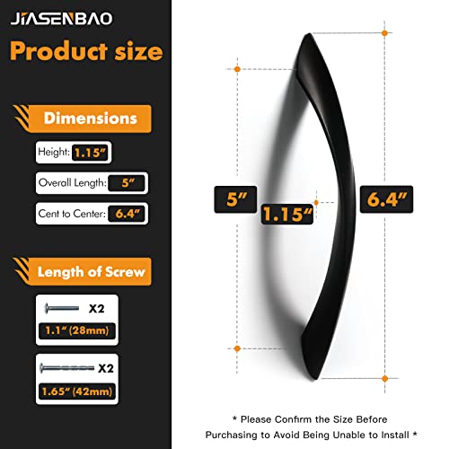 Image of Black Cabinet Pulls 5 Inch Arch Twisted Matte Black Handles Drawer Kitchen Cupboard Bathroom Dresser Cabinet Hardware Zinc Alloy 5 Pack