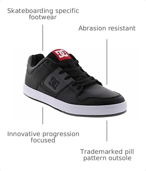 Image of DC Mens Pure Low Top Lace Up Casual Skate Shoe SneakerSkate Shoe