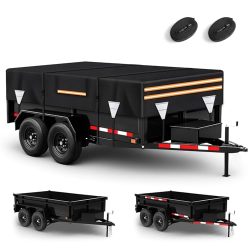 SKYJDM 6 x 10 Waterproof 600D Dump & Utility Trailer Cover