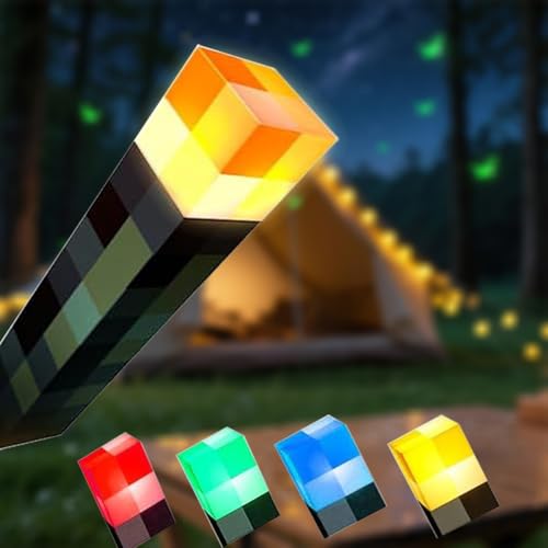 FOGAR LED Fackel Lampe - 11 Zoll LED Nachtlicht, USB wiederaufladbar für Nachttischlampe, LED Fackel Wall für Kostüm Cosplay, Wohnzimmer Gaming Room Study Room (Vierfarb)