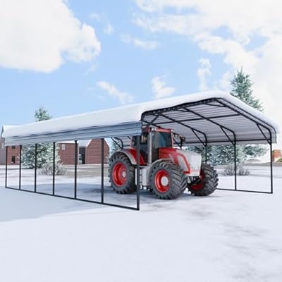 SOLIGEL 20'x30' Carport, Heavy Duty Metal Carport with Galvanized Steel Roof, Extra Large Outdoor Carport Canopy Metal Garage Shelter 2 Cars, Trucks, Tractors, Boat