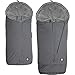 Dooky Footmuff S/L Extendable 2 in 1 Baby Saco para cochecito, silla de coche y silla de paseo (0 a 36 meses, 39 x 80 cm a 47 x 95 cm, resistente al invierno, para arneses de 3 y 5 puntos), Gris