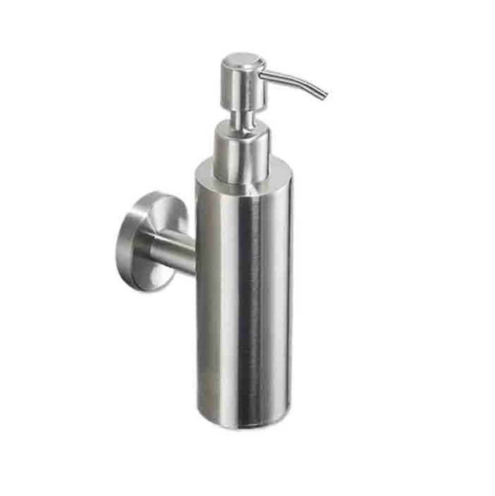 Distributeur de Savon Distributeur de savon mural en acier inoxydable Distributeur de lotion for salle de bain à presser Nécessite une installation par perforation Accessoire de Salle de Bain(Silver)