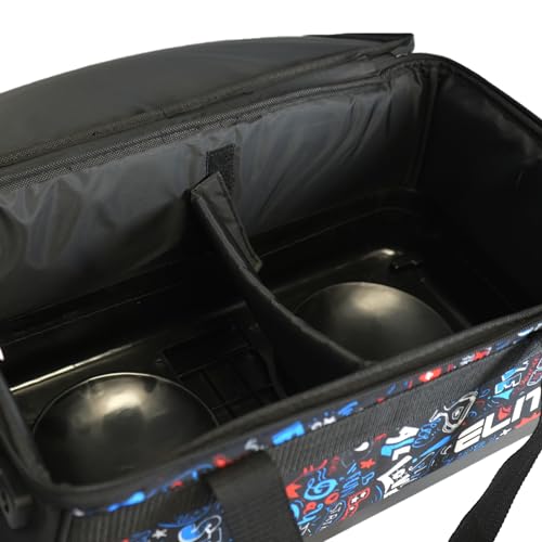 ELITE Basic Double Roller Bowling Ball Bag With Rolling Wheels | Stylish Graffiti-Style Design | Durable Bowling Bags With Ample Storage | Double Bowling Ball Bag (Bowling Graffiti) by ELITE - Image 7