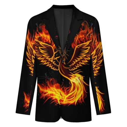 Flaming Phoenix Bird Mens Blazer Suit Jacket Lightweight Slim Fit Casual Coat4
