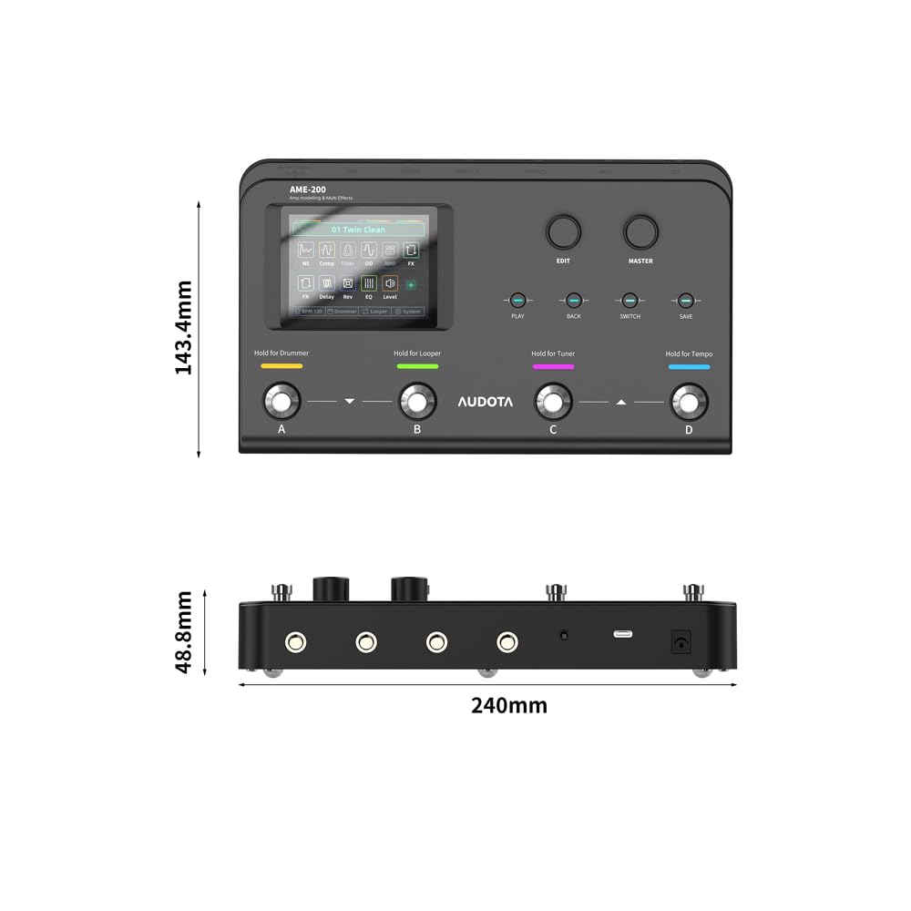 Amazon.com: AUDOTA AME-200 Guitar Multi Effects Processor with Amp