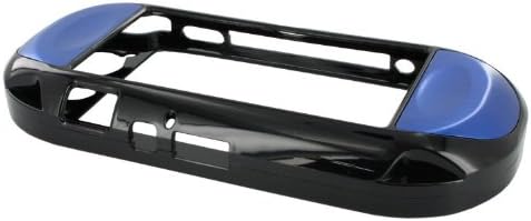 Hard Snap On Case Cover Plate for Sony PS Vita, Brush Aluminum Finish, Blue