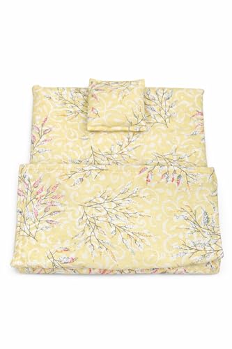 Image of Laddu Gopal Bed Set | Printed Cotton Bister Set for Bal Gopal | Soft Bedding Mattress Pillow Quilt for Krishna Idol | Designer Summer Bed for Laddu Gopal (Multi Color) Set of 2 (Small)