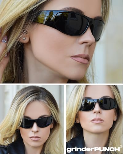 grinderPUNCH Polarized Wrap Around Sunglasses for Men and Women – Lightweight Sports Wraparound Sunglasses UV Protection4