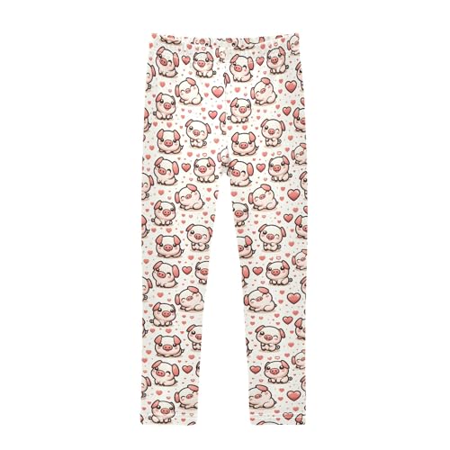 Cute Cartoon Pig Girls Leggings Kids Yoga Pants Athletic Tights Pants 4-10 Years