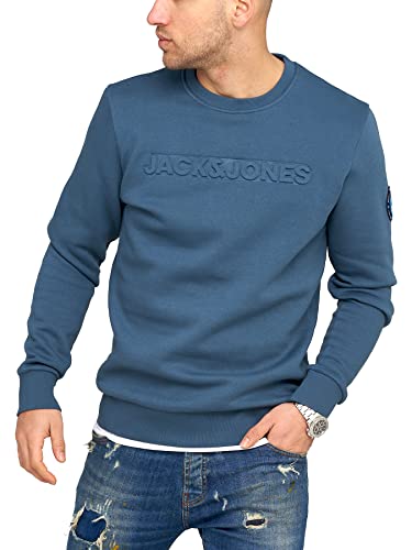 JACK & JONES Infinity Herren Sweatshirt Austin Pullover Sweater (M, Orion Blue)