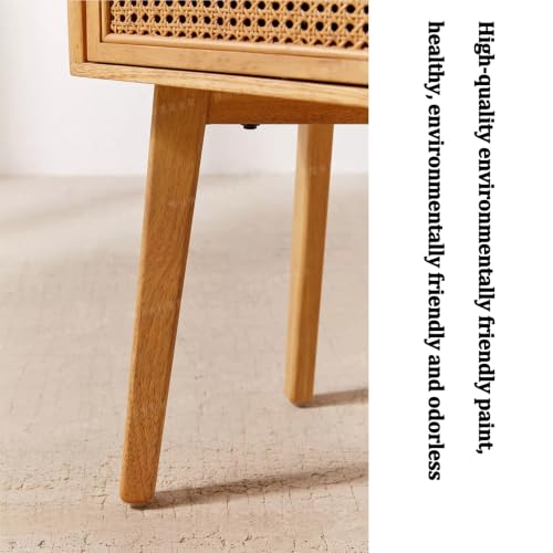 Buffet en bois naturel de qualité supérieure, meuble d'accent moderne en rotin pour séjour - 6