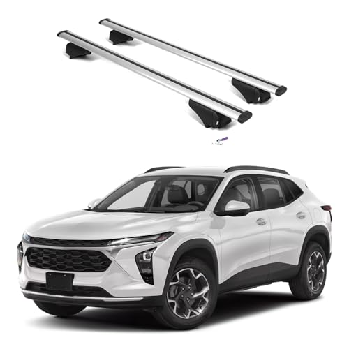 Image of ERKUL Roof Rack Cross Bars for Chevrolet Chevy Trax 2024-2026 | Aluminum Crossbars with Anti Theft Lock for Rooftop | Compatible with Flush Rails - Silver