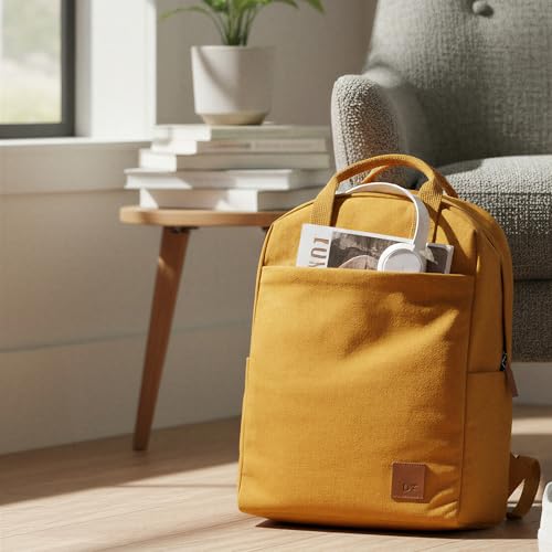 Image of DailyObjects Field Daypack Casual backpack fits upto 14 inch inch laptop with Luggage Sleeve| Unisex Travel Backpack | Made of Durable Canvas Material | Zippered Compartments with Pockets