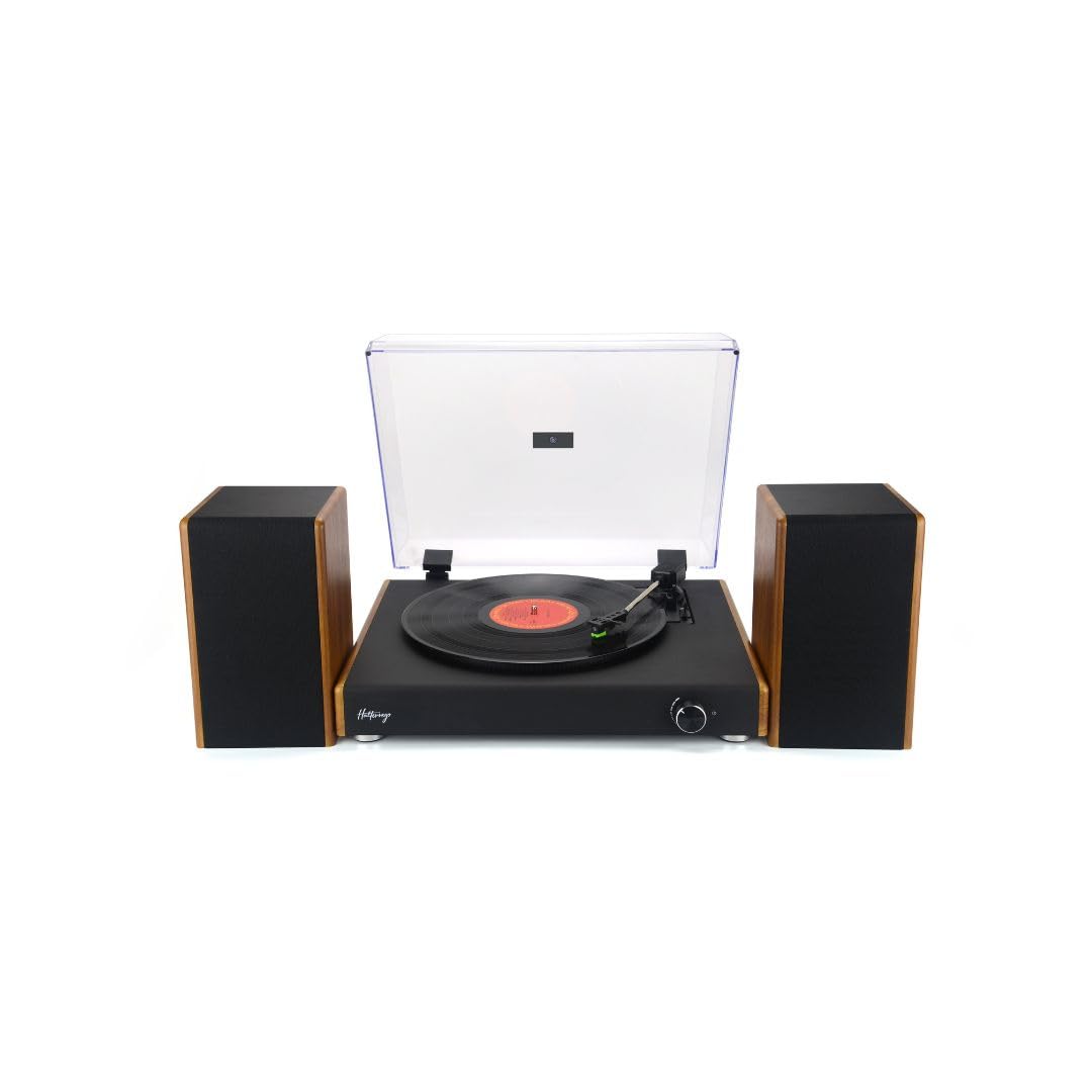 Halterrego Platine Vinyle Chicago, AV 2 Enceintes externes RMS 10w * 2, 3 Vitesses, Bluetooth in, RCA Out, USB, Adaptateur Inclus, Noir