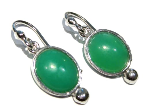 Boucles d'oreilles chrysoprase argent un cadeau mémorable pour femme