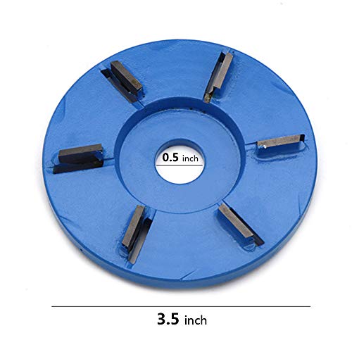 Six Teeth Power Wood Carving Disc Tool Milling Cutter, Woodworking Turbo Tea Tray Digging Wood Carving Disc Tool Milling Cutter for 16mm Aperture Angle Grinder Blue