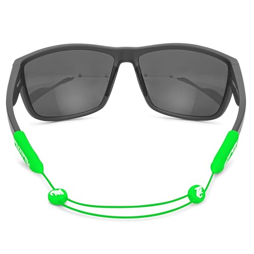 Image of Pilotfish No Tail Adjustable Eyewear Retainer Cable Strap: Sunglasses, Eyeglasses, Glasses (14 Inch, Lime Green)