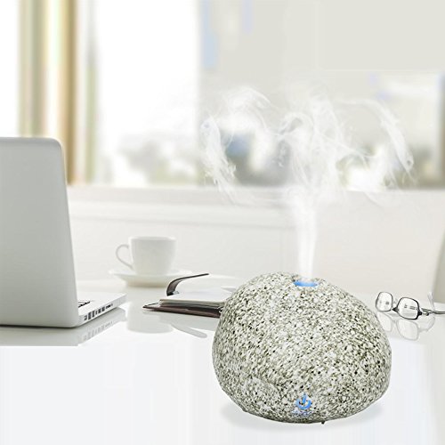 Essential Oil Diffuser, 120ml Stone Grain Aroma Diffuser with Cool Mist and 7 LED Lights humidifier Waterless Auto Shut-Off Fuction for Home Office Bedroom Baby