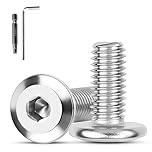 XRXYMQ M8 Bolts 15 Pcs M8 X 25 mm Bolt Flat Head Furniture Screws Full Thread A2 V2A Stainless Steel Bolts For Household Appliances Construction Industrial Machinery With Hex Key