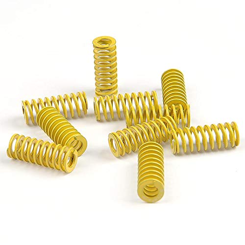 Molde de compresión QLOUNI de 8 mm de diámetro exterior y 20 mm de largo, 10 piezas de resorte en espiral amarillo para impresora 3D de metal y plástico