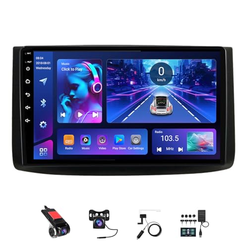 9 Pulgadas Android 14 Doble DIN Radio de Coche para Chevrolet Epica 2006-2011 con CarPlay inalámbrico GPS Navi Cámara de Respaldo Controles del Volante Bluetooth(T3[2+32G])