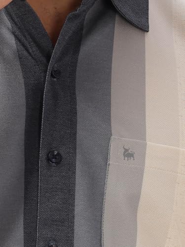 Image of BULLMER Trendy Regular Fit Printed Causal Half Sleeve Shirt for Men