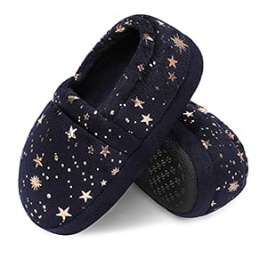 Kids Slippers for Girls Toddler Elastic Heel House Shoes Cozy Memory Foam Slippers Boys Indoor Outdoor