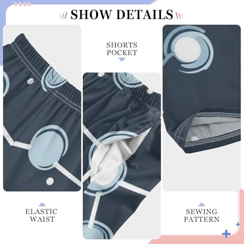 ZZXXB Molecular Formula Print Boys Long Pants Soft Trousers Elastic Waist Kids Lounge Bottoms with Pockets S-XL4