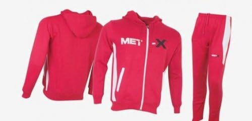 Met-X con tuta Supreme-Pantaloni tuta da jogging con cappuccio, in pile, S  M L XL, colore: rosso/bianco : Amazon.it: Abbigliamento